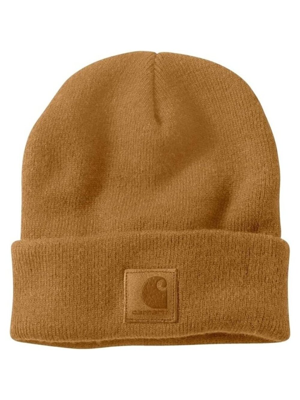 Carhartt Men's Brown Adjustable Straight Acrylic Tonal Patch Beanie Cap